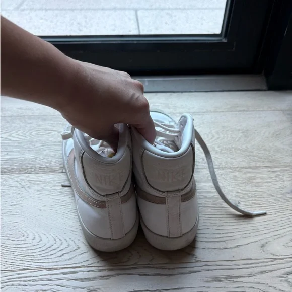 Women's White High-Top Sneakers - Picture 3 of 4